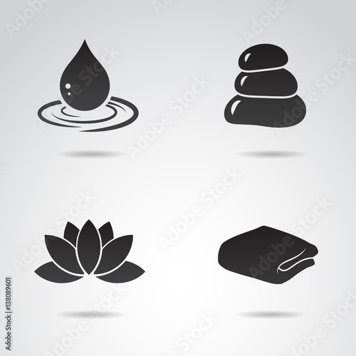 Spa vector icon set.
