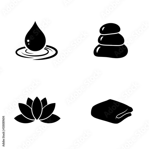 Spa vector icon set.