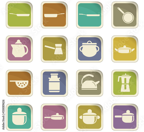 dishes icon set