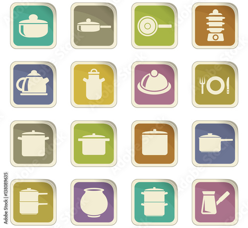 dishes icon set