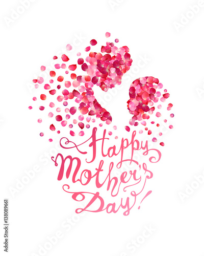 Happy Mother's Day! Pink rose petals