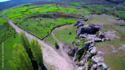 ancient city aerial view, kilistra, konya, turkey.  photo