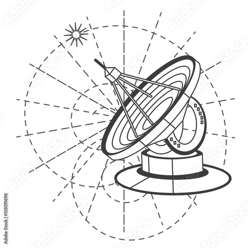 Radio telescope icon vector illustration