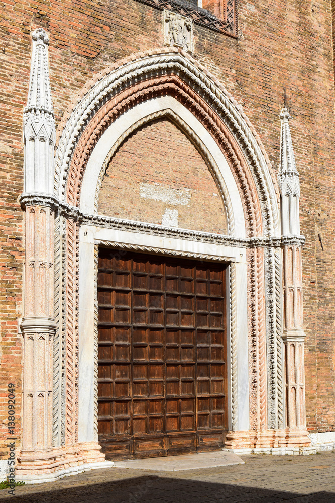 entrance to the Basilica di Santa Maria Gloriosa dei Frari, Venice