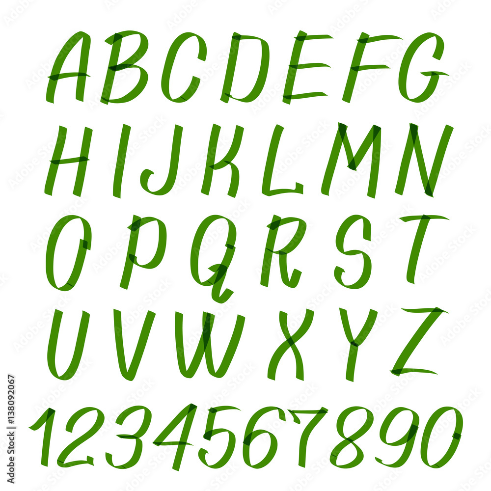 Marker hand written symbols. Vector letters and numbers. Handwriting style marker illustration Marker hand written symbols. Vector letters and numbers. Handwriting style marker illustration
