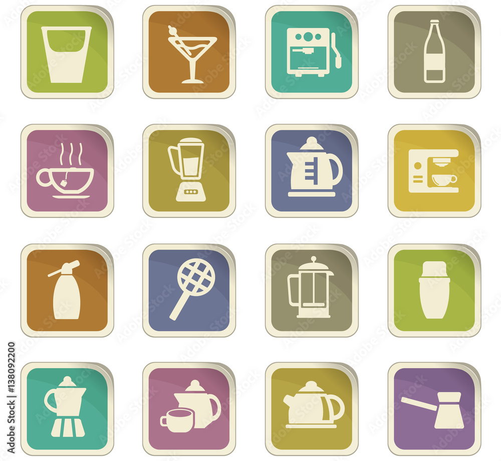 utensils for bavarages icon set utensils for bavarages icon set