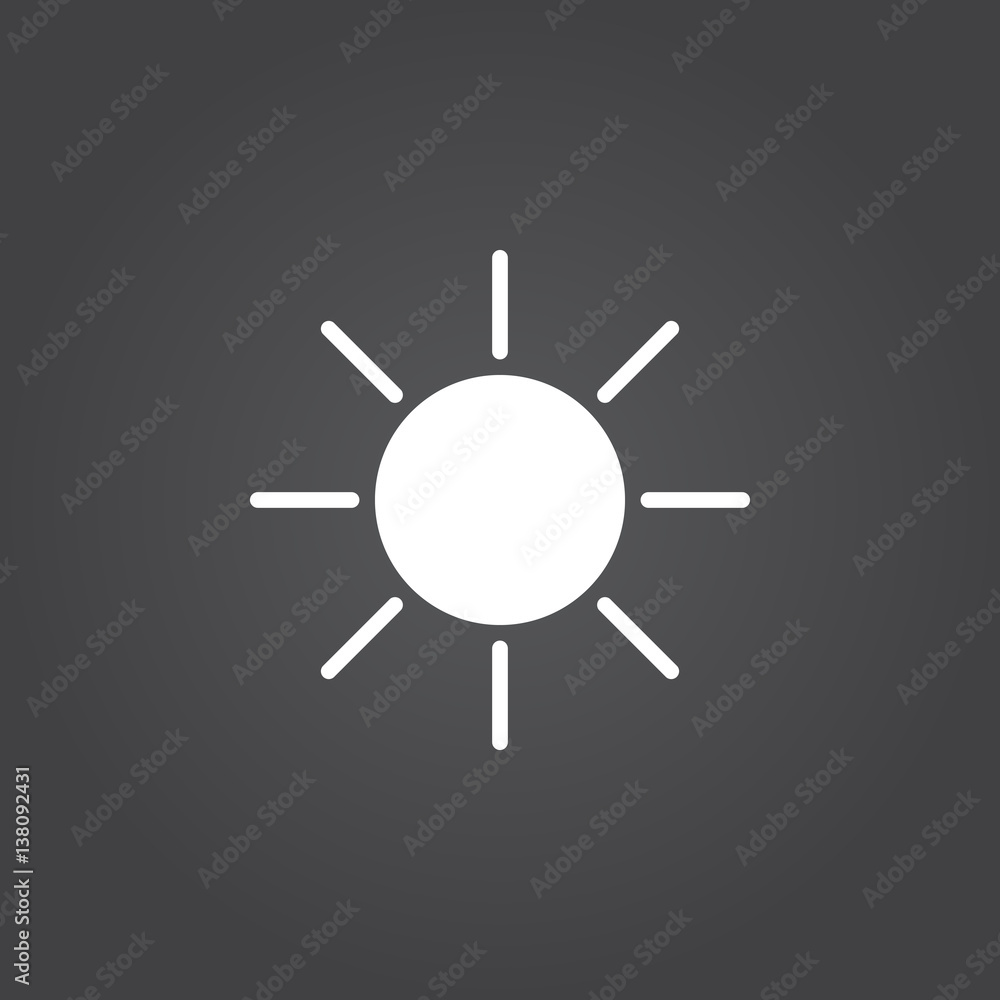 Sun icon vector, solid logo, white pictogram isolated, forecast weather symbol Sun icon vector, solid logo, white pictogram isolated, forecast weather symbol