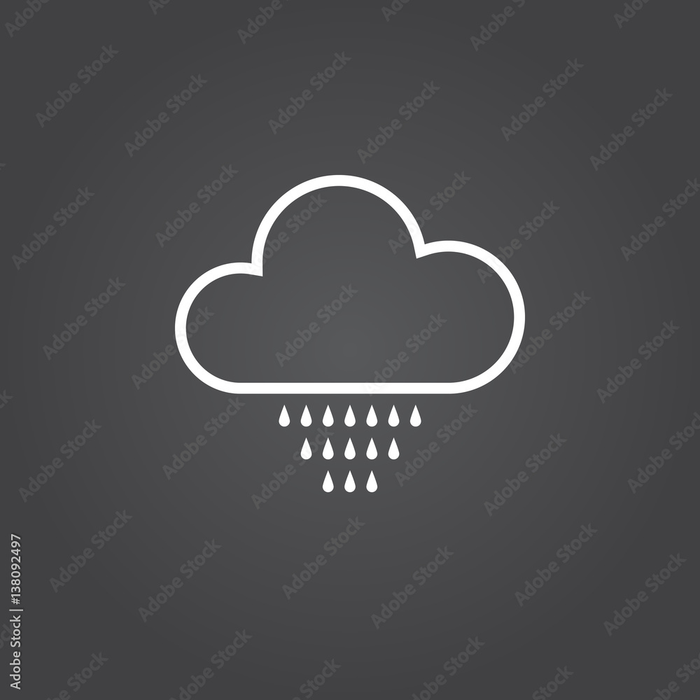 Drizzle rain line icon, outline vector logo, linear white sign isolated, forecast weather symbol Drizzle rain line icon, outline vector logo, linear white sign isolated, forecast weather symbol