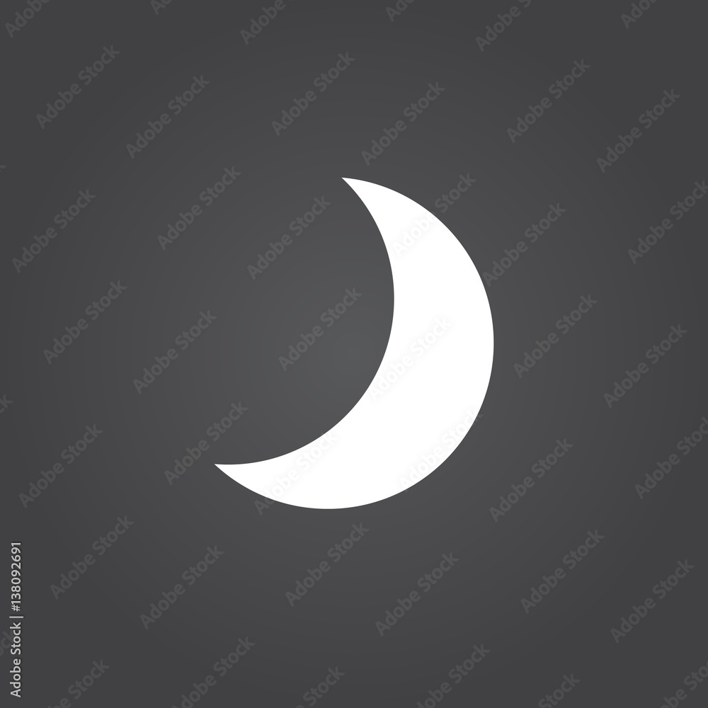 moon icon vector, solid logo, white pictogram isolated, forecast weather symbol moon icon vector, solid logo, white pictogram isolated, forecast weather symbol