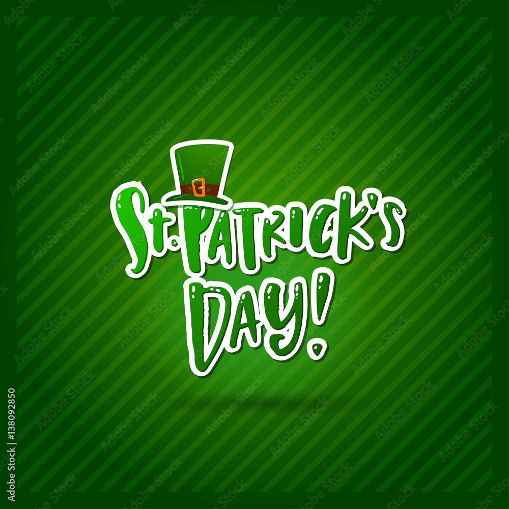 Hand drawn calligraphy Happy St. Patrick's Day poster Hand drawn calligraphy Happy St. Patrick's Day poster
