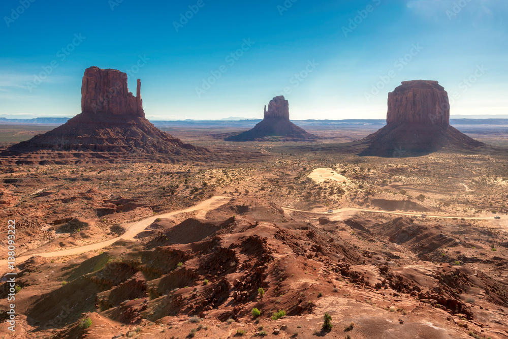 Sunrise in Arizona at Monument Valley. Sunrise in Arizona at Monument Valley.