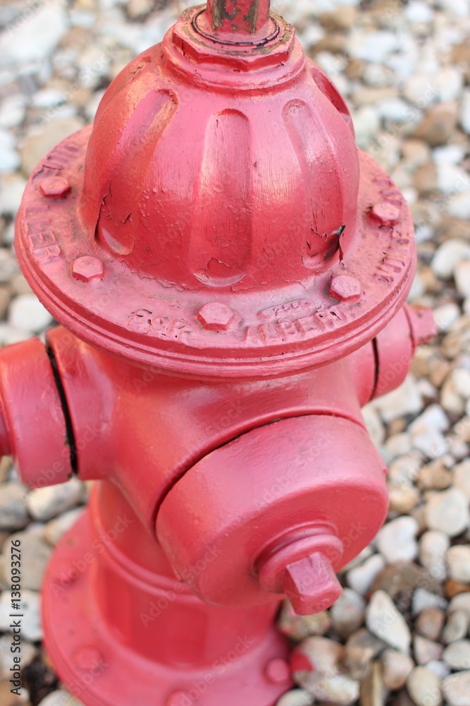 Red Fire Hydrant up close from top view Red Fire Hydrant up close from top view