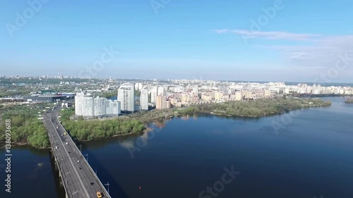 Wallpaper Mural view of the bridge over the river, the road junction, the city sleeping area Torontodigital.ca
