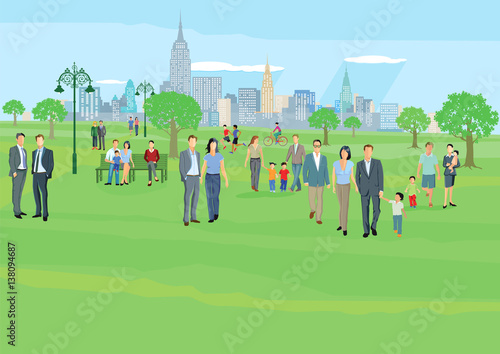 Menschen in der Freizeit im Stadtpark