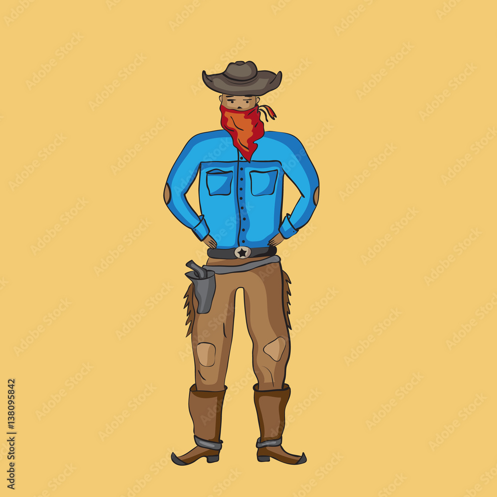 Vector image of a cowboy. Vector image of a cowboy.
