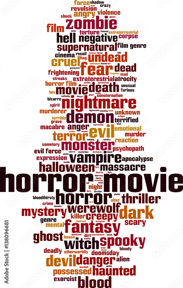 Naklejka premium Horror movie word cloud