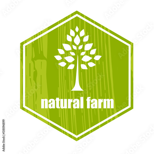 Logo for farms, orchards, cultivation of healthy food.