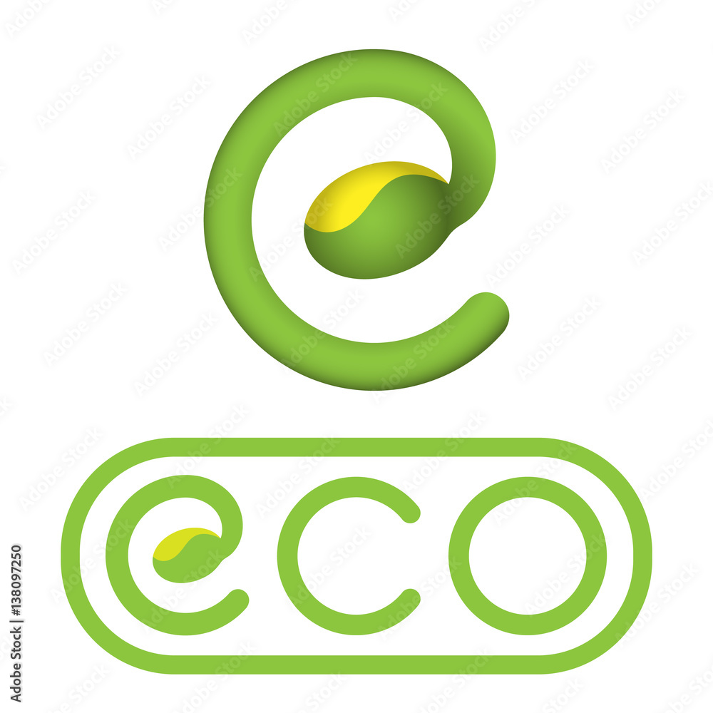 set of eco logos set of eco logos