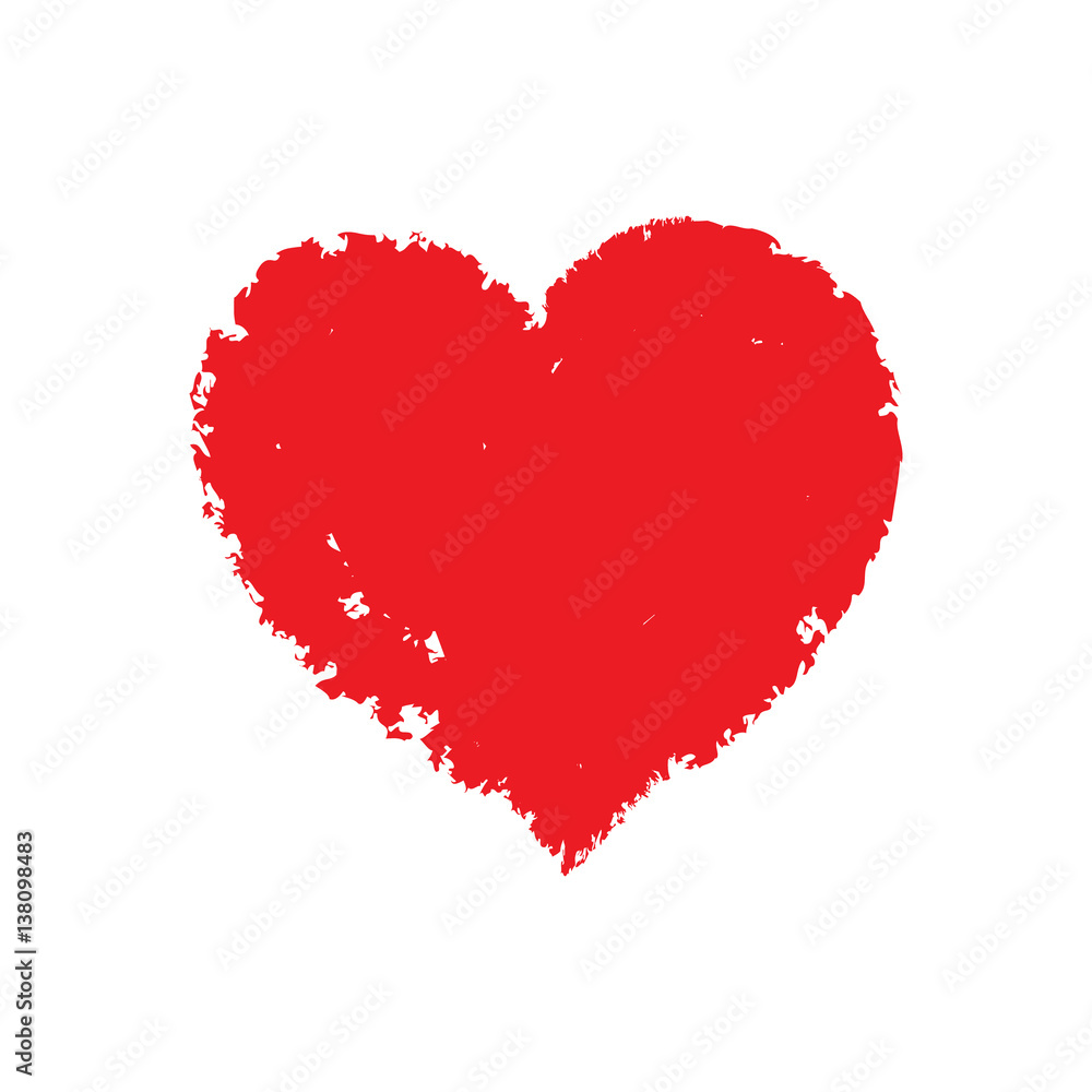 Vector hand-drawn red heart. Vector hand-drawn red heart.