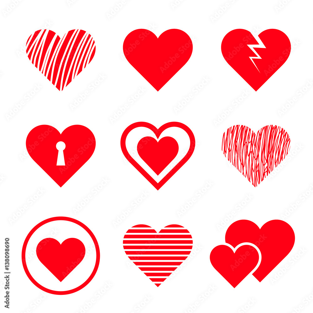 Vector hearts set. Hand drawn. Vector hearts set. Hand drawn.