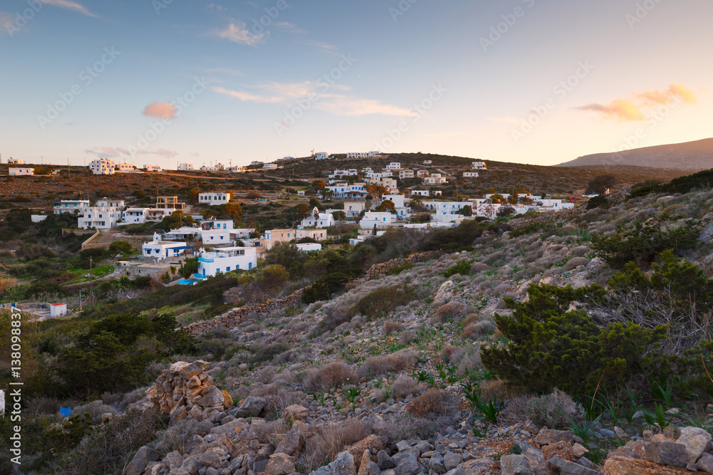 Agios Georgios village on Iraklia island in Lesser Cyclades, Greece.