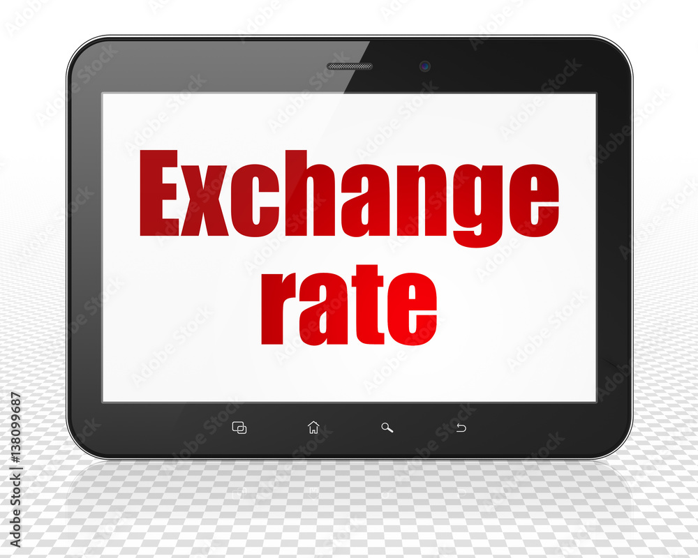 Banking concept: Tablet Pc Computer with Exchange Rate on display Banking concept: Tablet Pc Computer with Exchange Rate on display