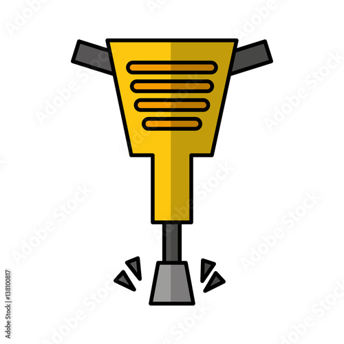 pneumatic hammer tool isolated icon vector illustration design