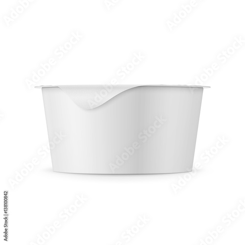 White yogurt pot template.