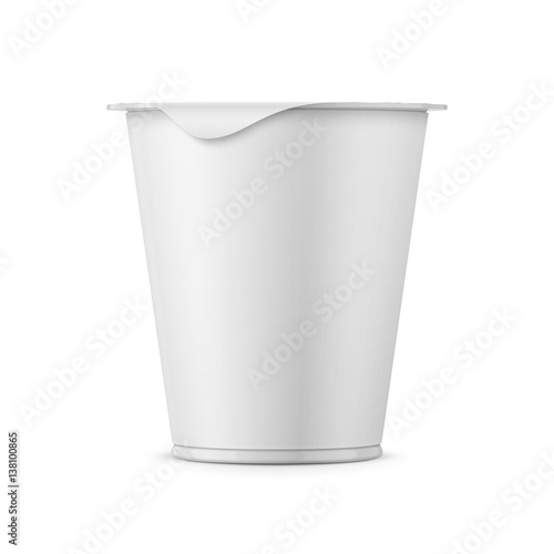 White yogurt pot template.