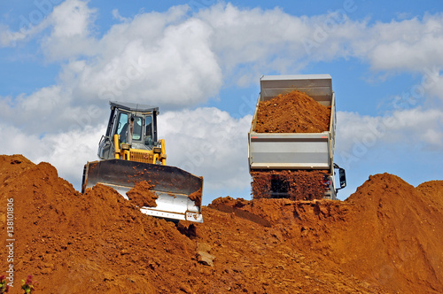 Bagger, Erde, Baustelle