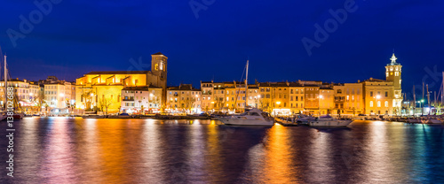 Canvas Print La Ciotat la nuit, Bouches-du-Rhône, Provence, France