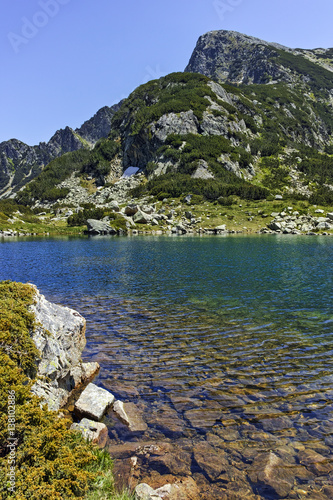 Landscape with Demirkapiyski chukar peak and Popovo lake, Pirin Mountain, Bulgaria