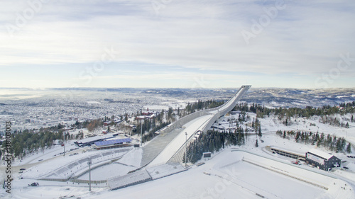 Holmenkollen ski jump at winter photo