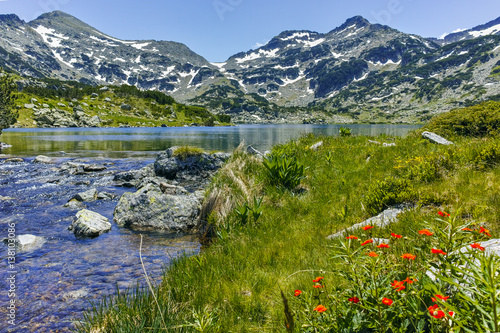 Landscape with Demirkapiyski chukar peak and Popovo lake, Pirin Mountain, Bulgaria photo