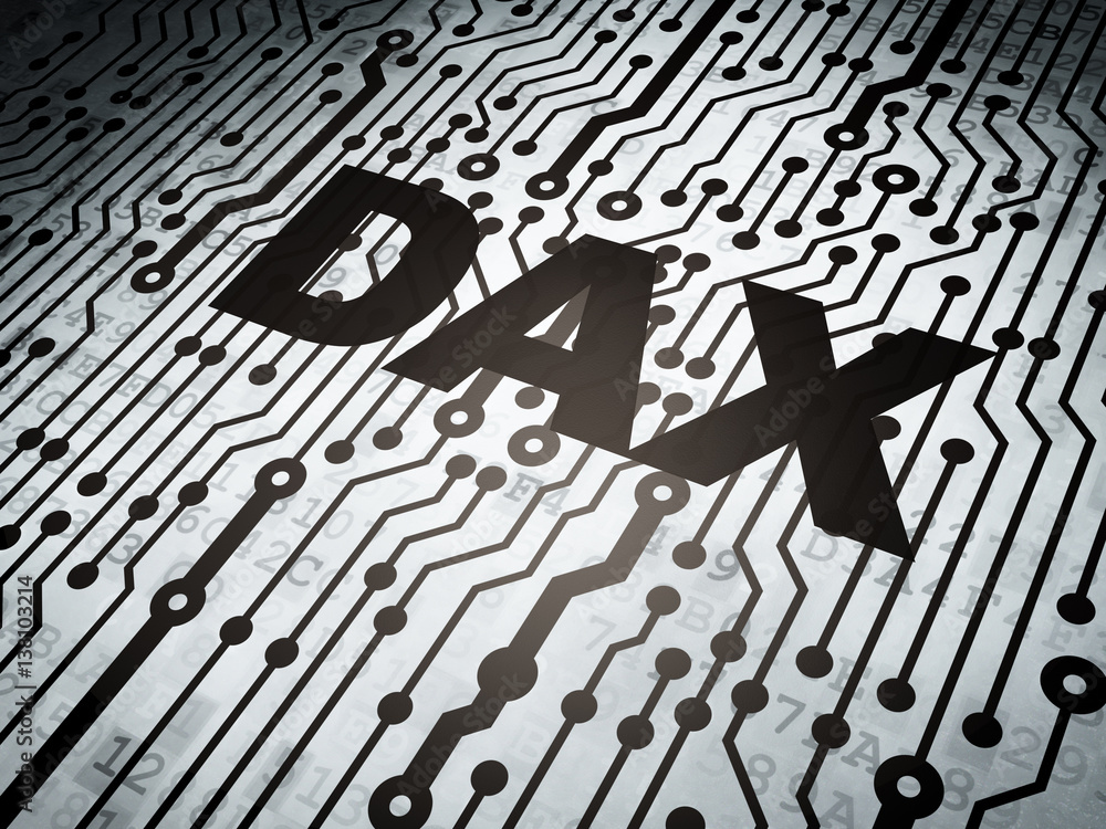 Stock market indexes concept: circuit board with DAX Stock market indexes concept: circuit board with DAX