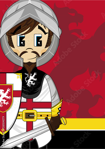 Cute Cartoon Medieval Crusader Knight