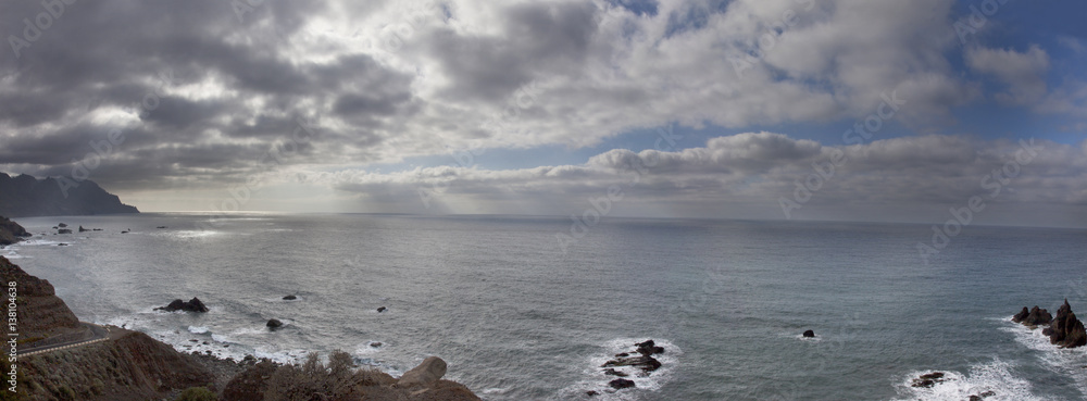 panoramic view of the sea and mountains in Tenerife
