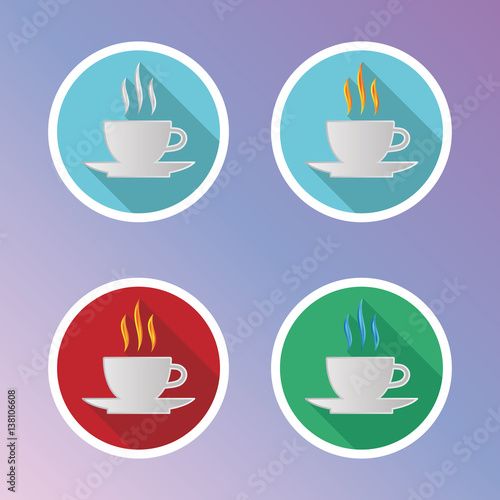 Cup of tea or coffee. Vector icons