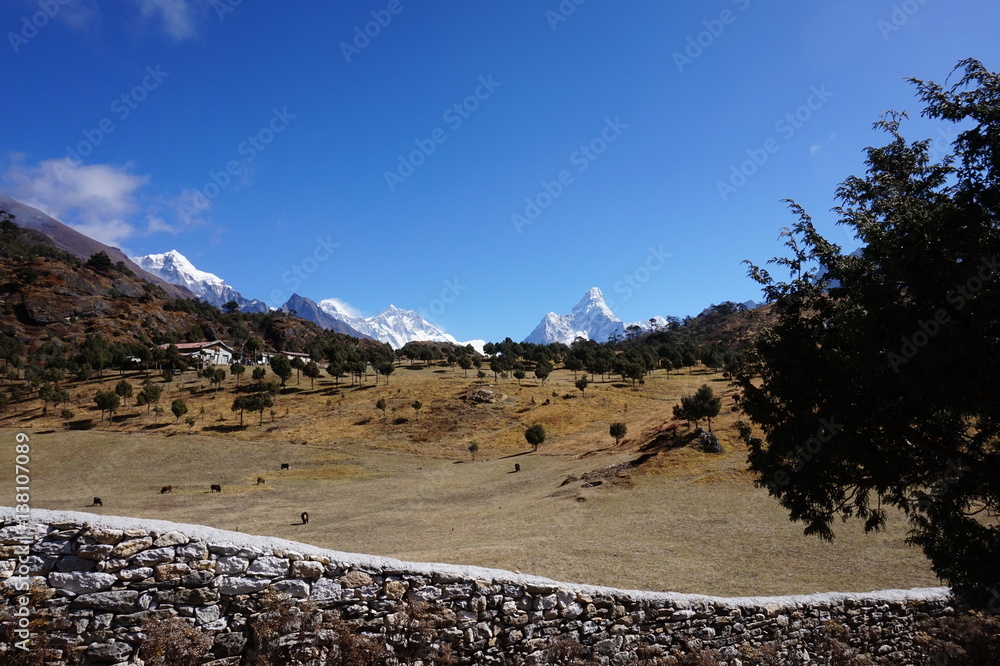 Himalayan Scenery - Ama Dablam and Everest Himalayan Scenery - Ama Dablam and Everest