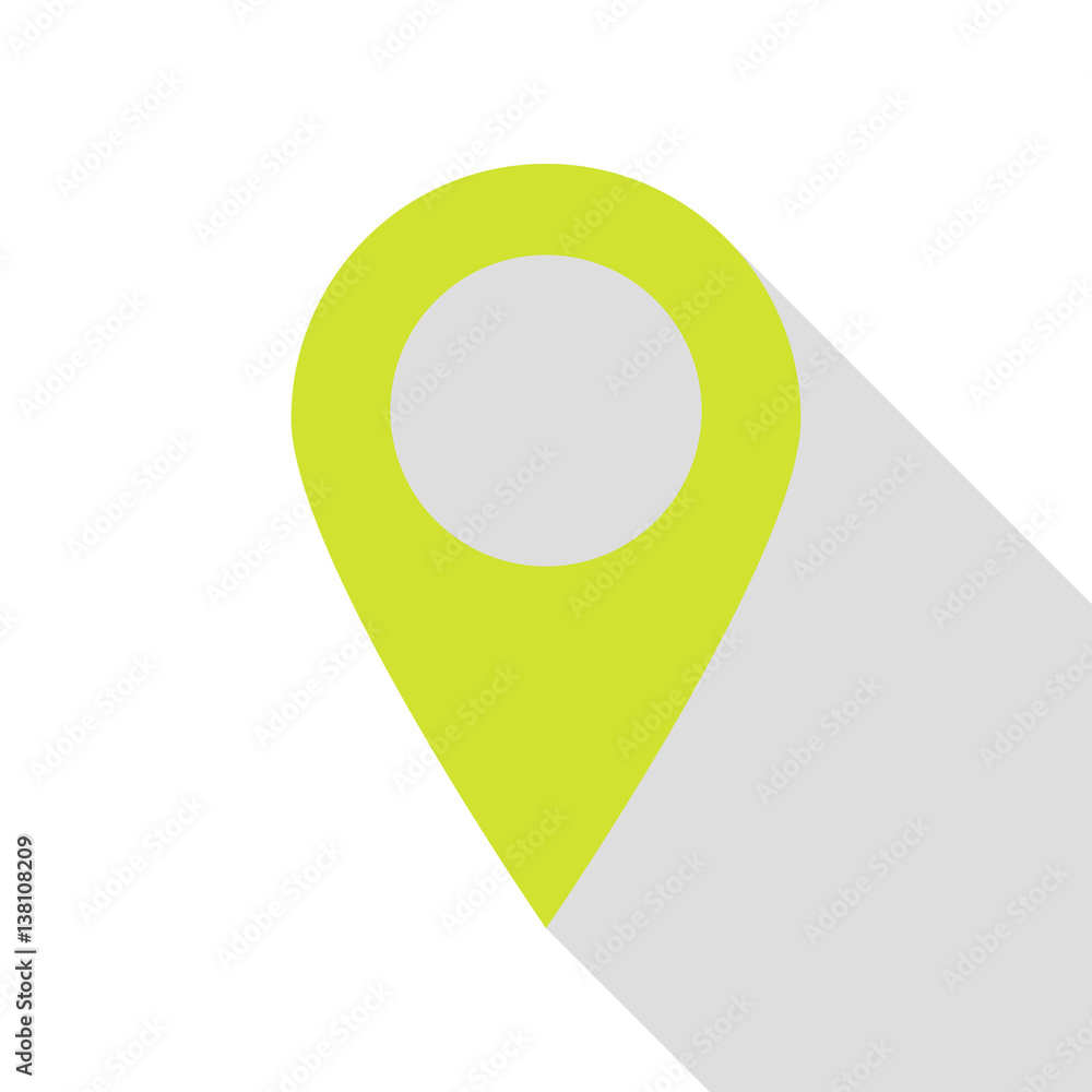 Mark pointer sign. Pear icon with flat style shadow path. Mark pointer sign. Pear icon with flat style shadow path.