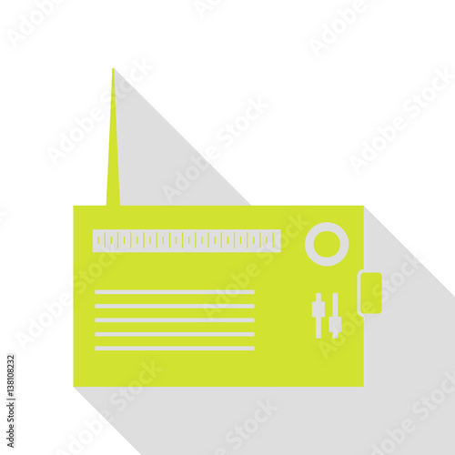 Radio sign illustration. Pear icon with flat style shadow path.