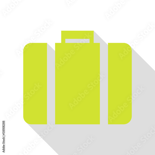 Briefcase sign illustration. Pear icon with flat style shadow path.