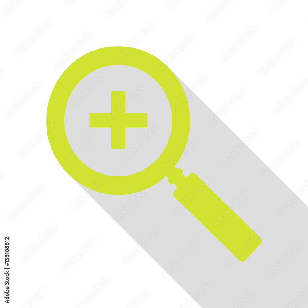 Fototapeta premium Zoom sign illustration. Pear icon with flat style shadow path.