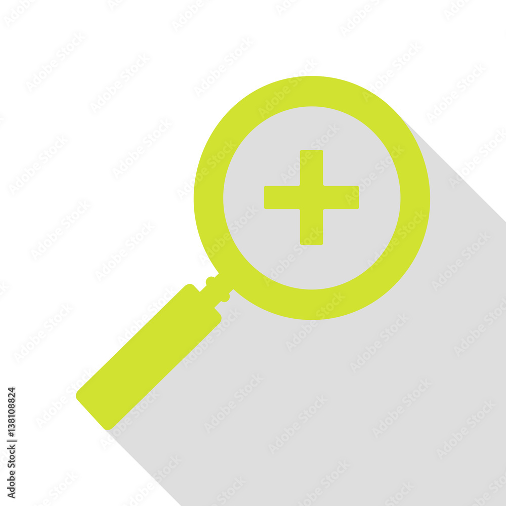 Zoom sign illustration. Pear icon with flat style shadow path. Zoom sign illustration. Pear icon with flat style shadow path.
