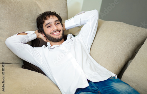 Man relaxing on the couch