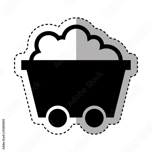 mining wagon isolated icon vector illustration design