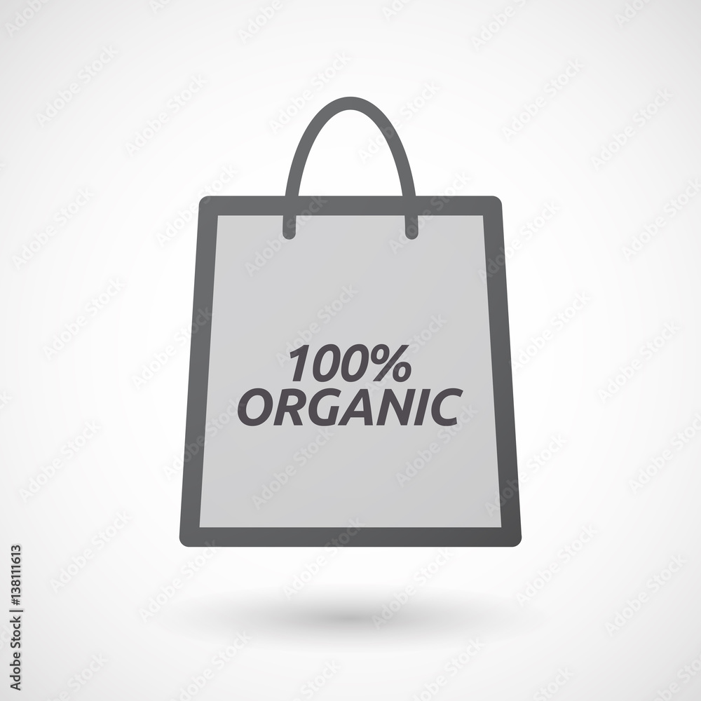 Isolated shopping bag with the text 100% ORGANIC Isolated shopping bag with the text 100% ORGANIC