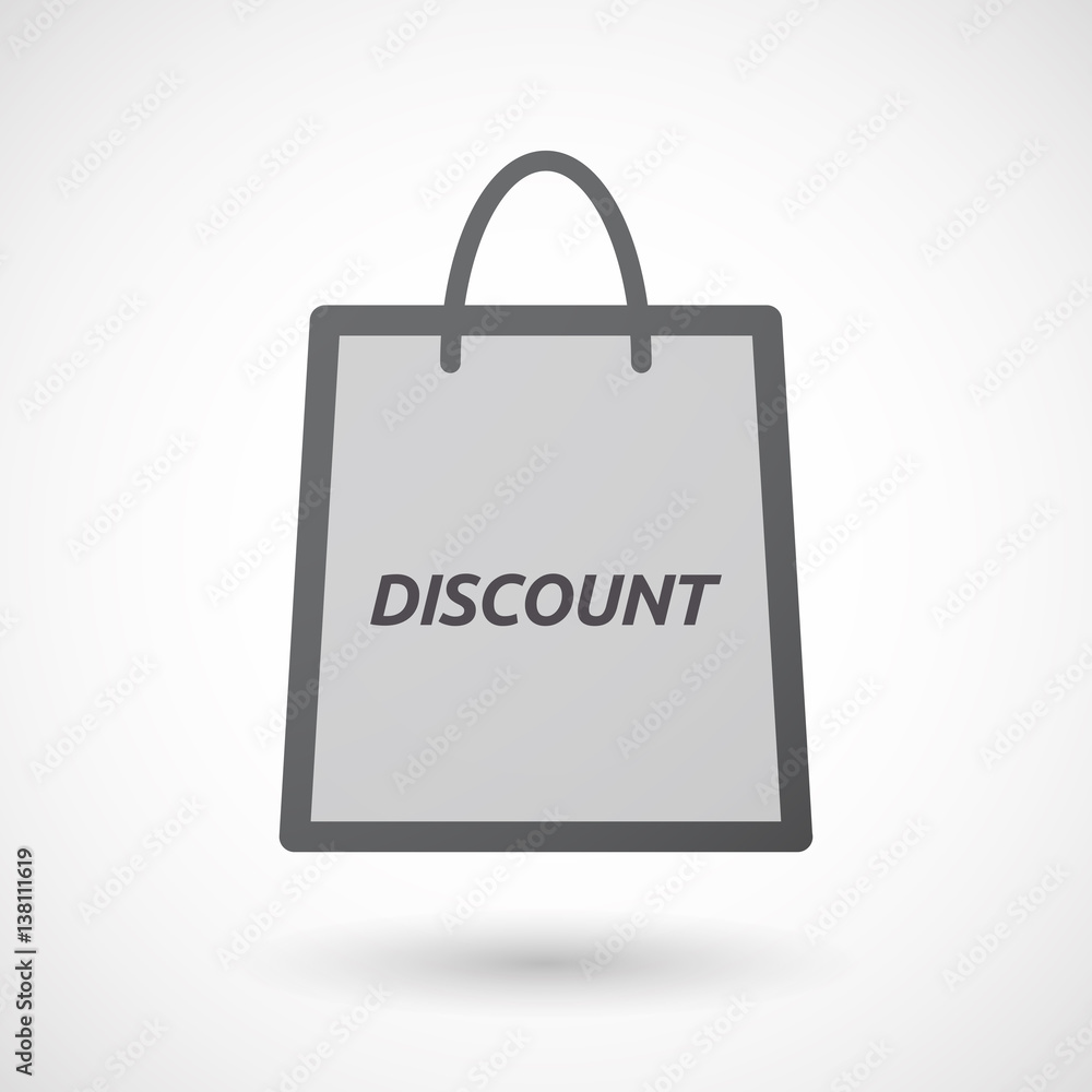 Isolated shopping bag with    the text DISCOUNT