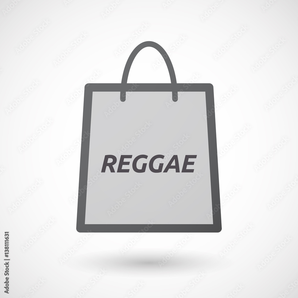 Isolated shopping bag with the text REGGAE Isolated shopping bag with the text REGGAE