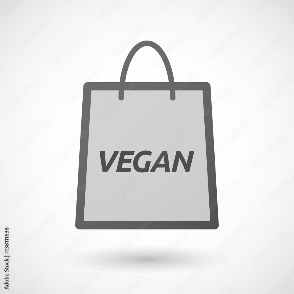 Isolated shopping bag with    the text VEGAN